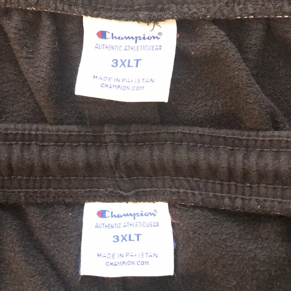 Pair Champion Men's Black Sweatpants Jogger Pants 3XLT Big & Tall - Picture 4 of 11